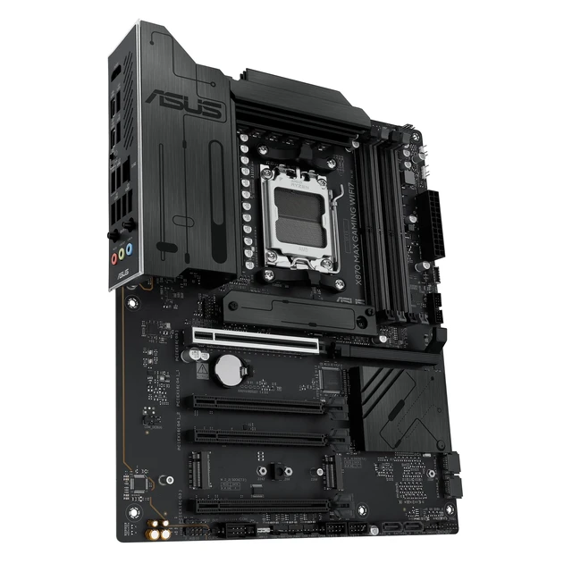 Alt view image 4 of 5 - ASUS X870 MAX Gaming WIFI7 AMD AM5 ATX Motherboard, 12+2+1 80A DrMOS, DDR5, PCIe 5.0 x16 Q-Release, 3X M.2, Wi-Fi 7 Q-Antenna, 2.5Gb LAN, USB4 Type-C, USB-C 20Gbps, BIOS Flashback, Aura Sync