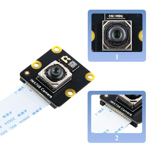 Alt view image 2 of 5 - IMX708 12MP Camera Module, Night Vision Camera (Noir) 75 FOV Auto-Focus High Dynamic Range (HDR) Includes 15-15pin, 15-22pin Cable Compatible with Raspberry Pi 5/4B+/3B+/3B/Zero