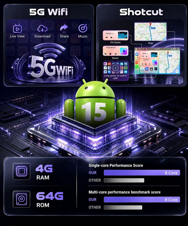 Alt view image 5 of 5 - 8Core 4G 64G 10.1inch Car Radio for Honda Accord 8th 2008-2013 5GhzWiFi