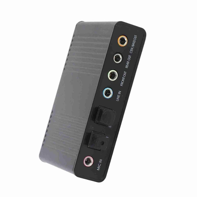 Alt view image 4 of 5 - Denash 6 Channel Sound Card USB,External USB Sound Card Adapter for PC Laptop Audio,External Digital Optical SPDIF Audio Output Adapter for PC
