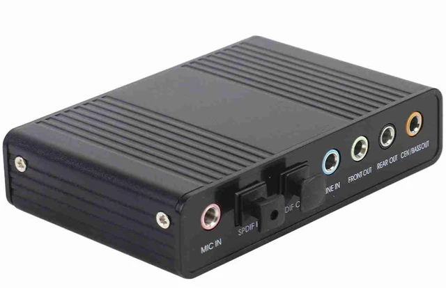 Main image of Denash 6 Channel Sound Card USB,External USB Sound Card Adapter for PC Laptop Audio,External Digital Optical SPDIF Audio Output Adapter for PC