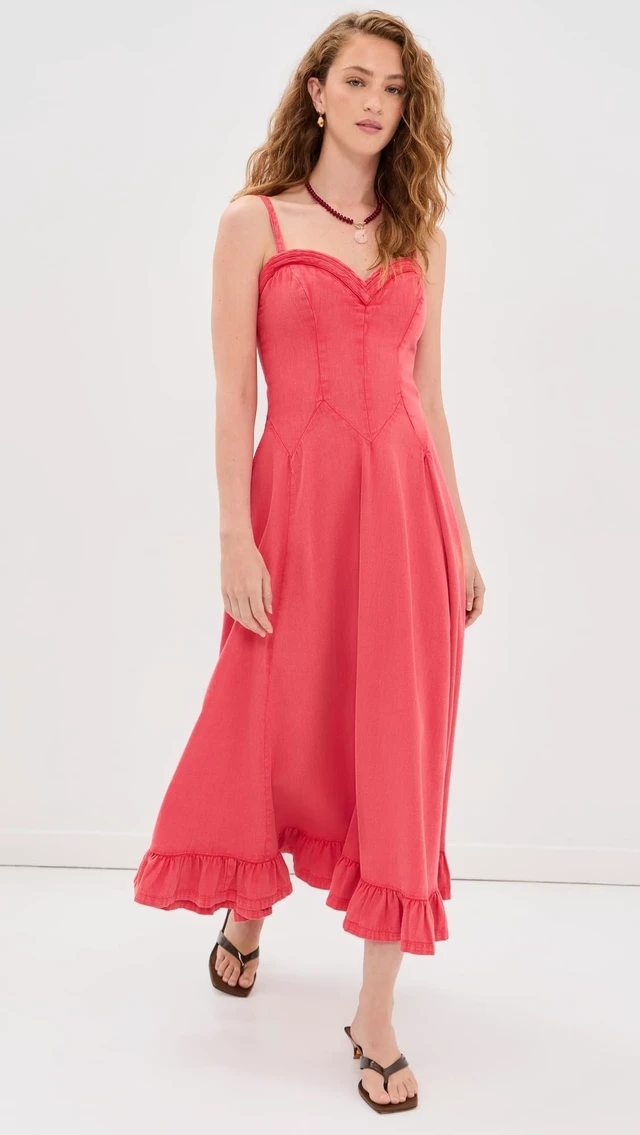 Alt view image 2 of 5 - Free People Womens Another Season Midi Dress Sour Sweet X-Small