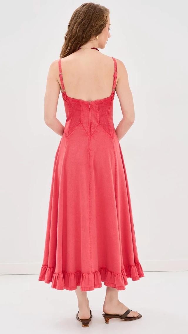 Alt view image 3 of 5 - Free People Womens Another Season Midi Dress Sour Sweet X-Small