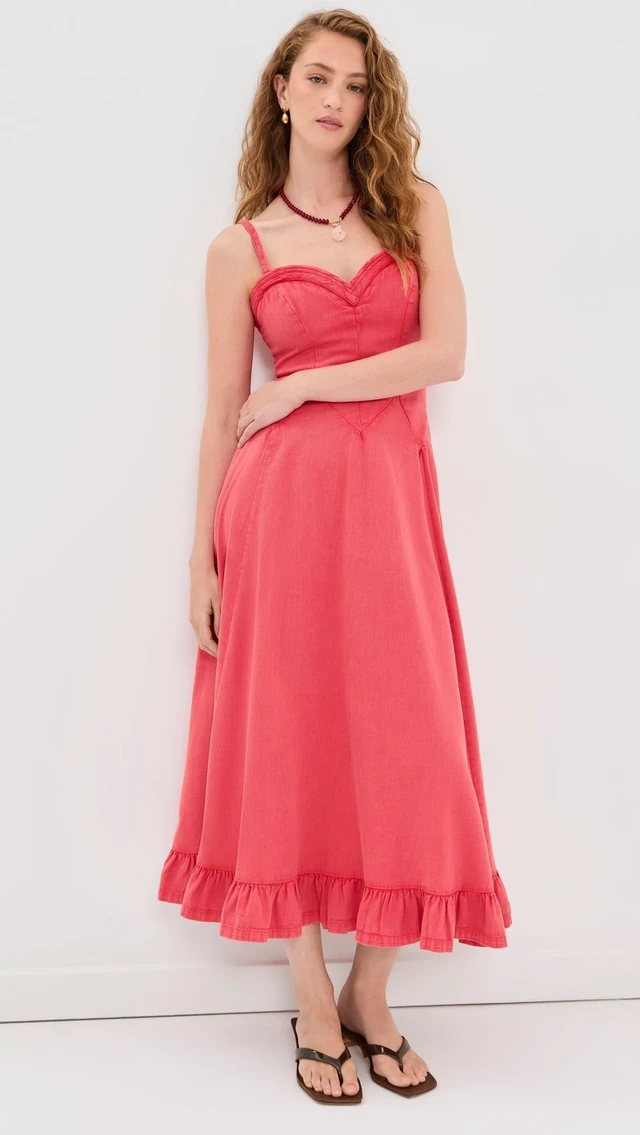 Alt view image 5 of 5 - Free People Womens Another Season Midi Dress Sour Sweet X-Small