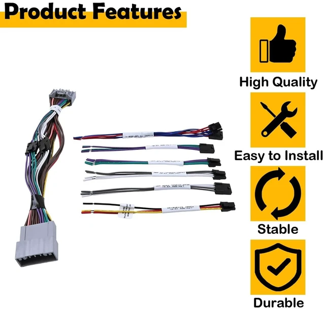 Alt view image 4 of 5 - Etersec Audio Integration T-Harness Compatible with Honda 2016-2021 Non-Amplified Systems, 17ft Plug-and-Play Wiring for Adding DSP or Amplifier, No Cutting Required, Replacement for LPHHD04