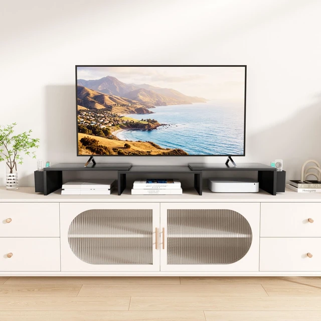 Alt view image 3 of 5 - AUPSEN Dual Monitor Stand Riser with 2 Pen Holders, Desk Organizer, Black