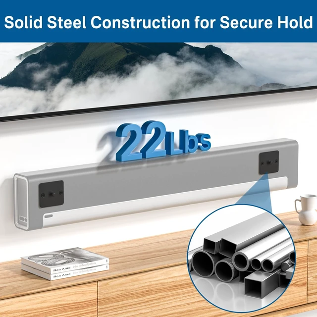 Alt view image 4 of 5 - notiela Heavy-Duty Mount Bracket for Sonos Playbar Wall Mount Under TV Mounting Bracket for Sonos Playbar Mount - Simple and Easy to Install for Space Saving