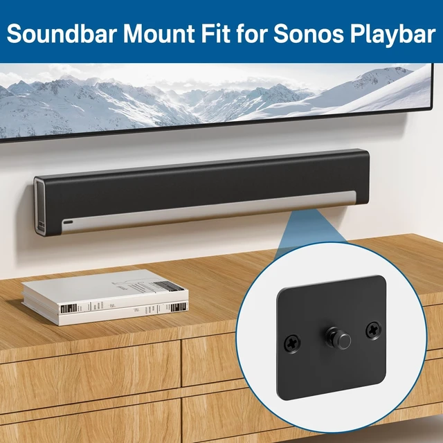 Alt view image 2 of 5 - notiela Heavy-Duty Mount Bracket for Sonos Playbar Wall Mount Under TV Mounting Bracket for Sonos Playbar Mount - Simple and Easy to Install for Space Saving