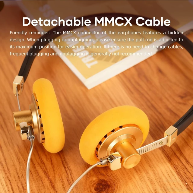 Alt view image 4 of 5 - OKCSC G40 Open-Back Vintage Headphones, 40mm Hi-Fi Drivers, All-Day Comfort, Detachable Memory Foam Earpads & Cable for All Day Use, Portable Carry Bag, Outdoor Activity/Street Style Enthusiasts,4.4mm