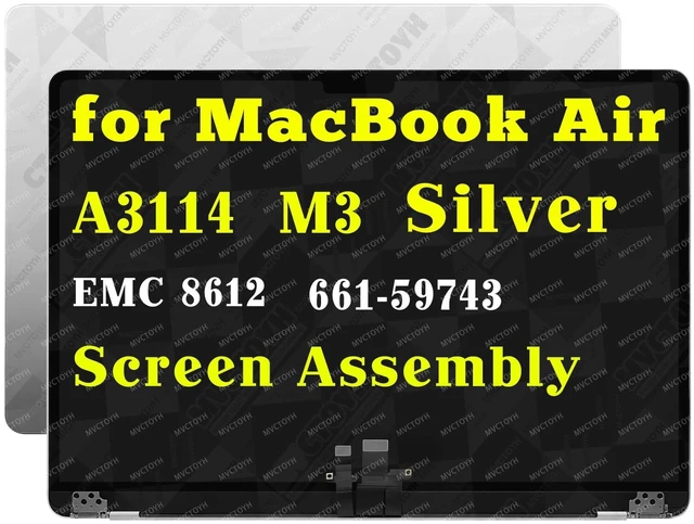 Main image of MVCTOYH Replacement for MacBook Air M3 A3114 2024 LCD Assembly Silver