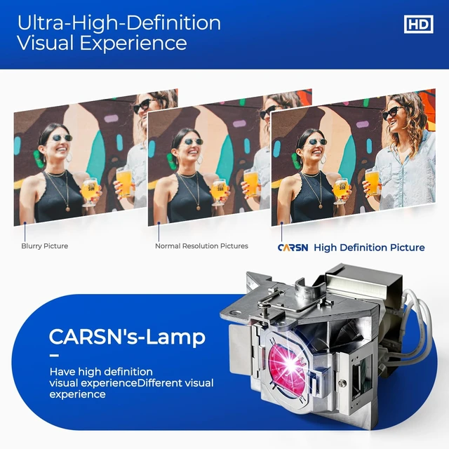 Alt view image 3 of 5 - CARSN 5J.JEE05.001 Projector Bulb with Housing for Benq W1110 W1210ST W2000 W2000 HT2050 HT2150ST HT2050A HT3050+ Replacement Projector Lamp