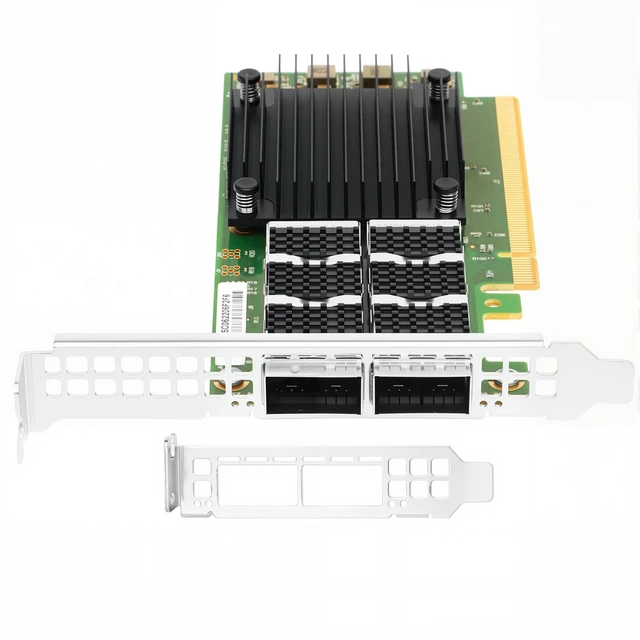 Alt view image 2 of 5 - Euqvos Dual-Port QSFP56 100GbE SmartNIC, PCIe 4.0 x16 Server Ethernet Adapter, for Mellanox ConnectX-6 Controller, Zero-Touch RoCE, SR-IOV, VXLAN Offload, for Windows/Windows Server/Linux