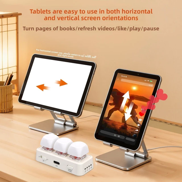 Alt view image 3 of 5 - Pomya 3 Key Macro Keyboard Bluetooth USB Programmable Keypad, RGB Backlit Mini Mechanical Controller for Gaming Editing Copy Paste Shortcuts, Portable Custom Buttons Pad (1)