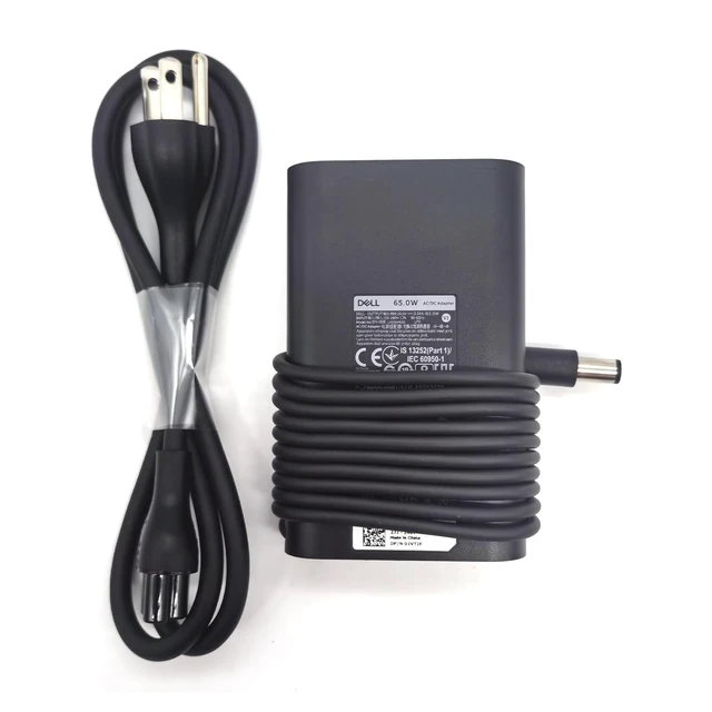 Alt view image 2 of 5 - 65W Watt 7.4mm fit for Dell Latitude Laptop Charger 5400 5480 5490 5500 5580 5590 7280 7290 7480 7490 E5470 E6420 E6430 E6540 LA65NM130 AC Adapter (Power Supply) with Power Cord