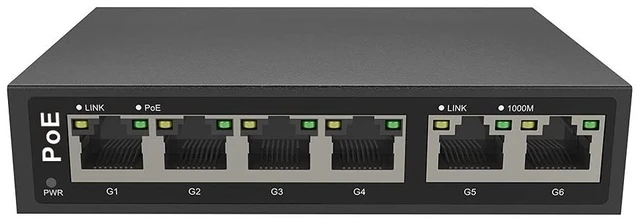 Main image of GemaVision 110W 4CH Full Gigabit Unmanaged PoE Switch Support IEEE 802.3 af/at PoE Standard, Plug-and-Play, 30W Max Power Per Port,POE4CH-110W
