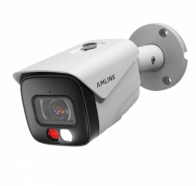 Main image of AMLINK 4K/8MP Security AI IP PoE Camera, Night Color 100ft, Human/Vehicle Detection, NDAA Compliant, Indoor Outdoor Surveillance Bullet, 2-Way Audio, Support 256GB MicroSD, Deterrent, AL8M-B8199EW