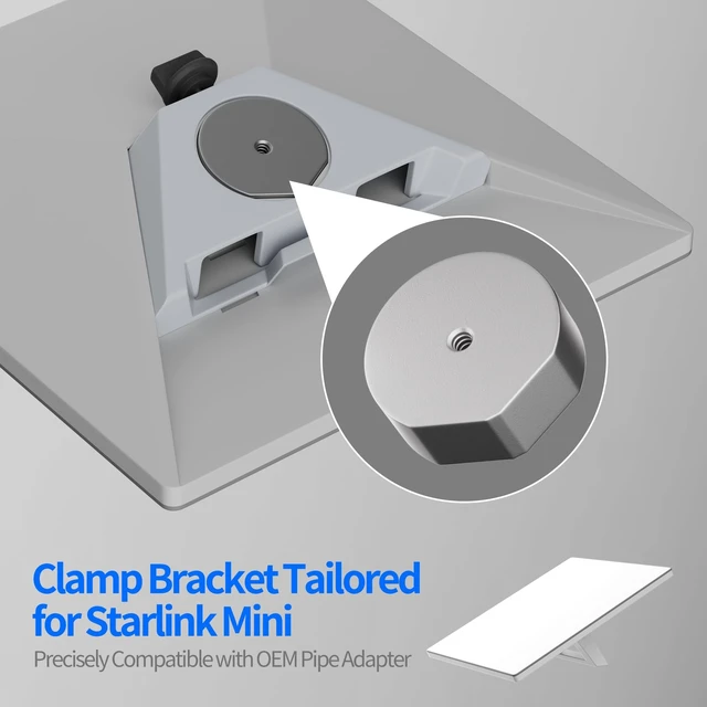 Alt view image 3 of 5 - 2024 Starlink Mini Mount, Car RV Pole Clamp Mount Old Pipe Adapter ONLY