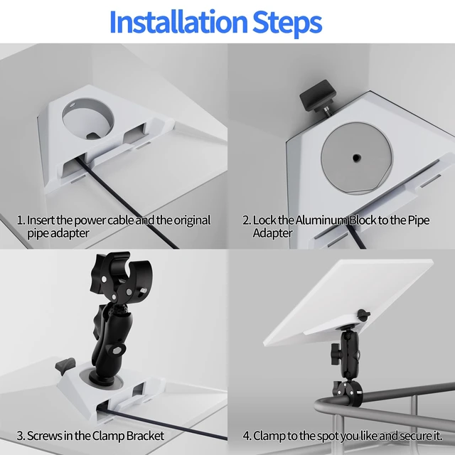 Alt view image 5 of 5 - 2024 Starlink Mini Mount, Car RV Pole Clamp Mount Old Pipe Adapter ONLY