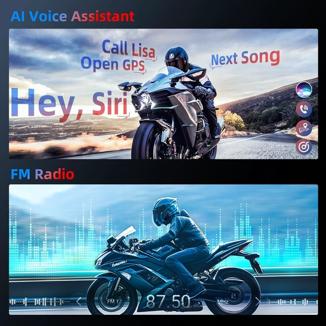 Alt view image 4 of 5 - Moman Motorcycle Intercom Headset, CP-E 6 Riders 2000M Group Helmet Communication System, Universal Pairing with Music Sharing FM Radio Noise Cancellation Waterproof, 1 Pack, Helmet-Intercom-Headset