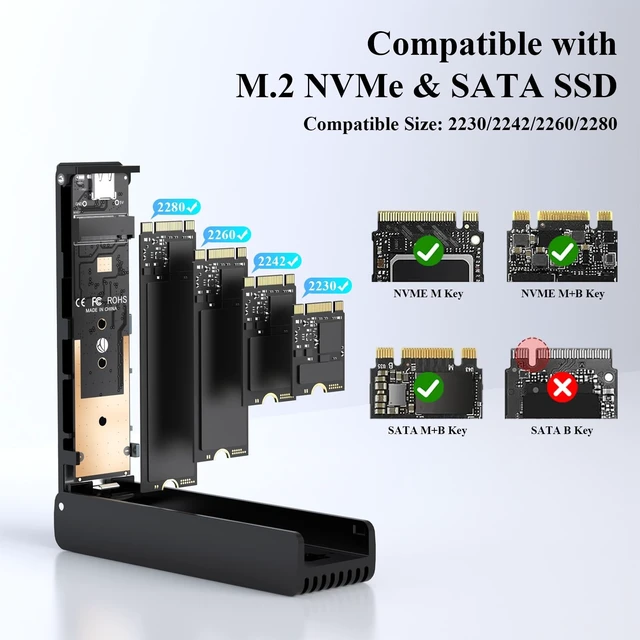 Alt view image 4 of 5 - NVMe Enclosure with Cooling Fan, Full Aluminum Alloy(Black)