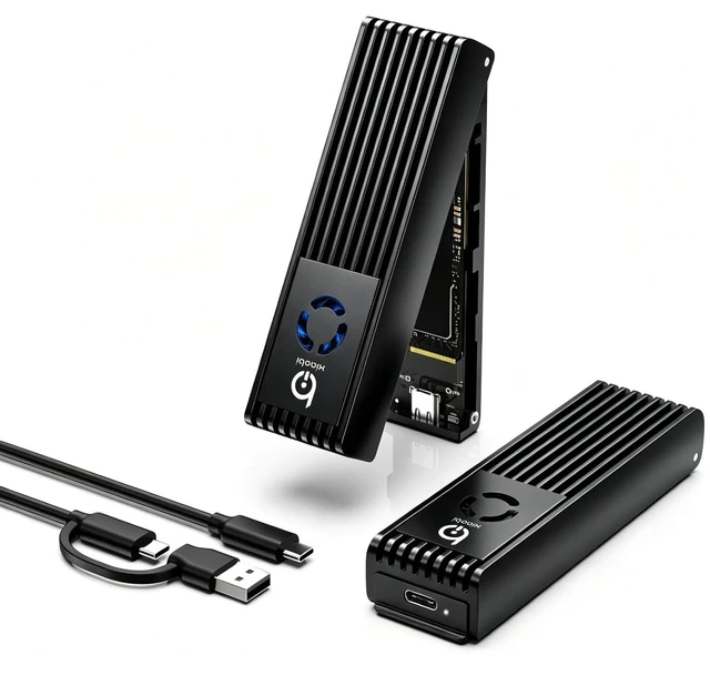 Main image of NVMe Enclosure with Cooling Fan, Full Aluminum Alloy(Black)