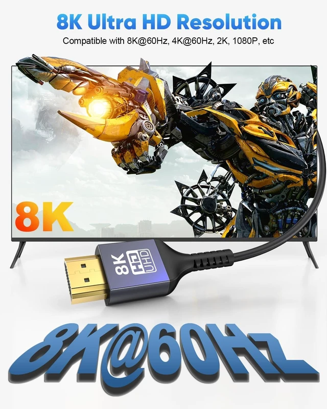 Alt view image 3 of 5 - ZeniKon Thin HDMI Cable 6.6FT 8K Slim HDMI Cable 5-Pack