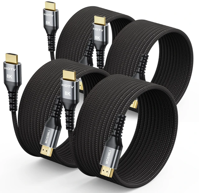 Main image of MOSIMLI 8K HDMI Cable 15FT 4-Pack, Ultra High Speed 48Gbps