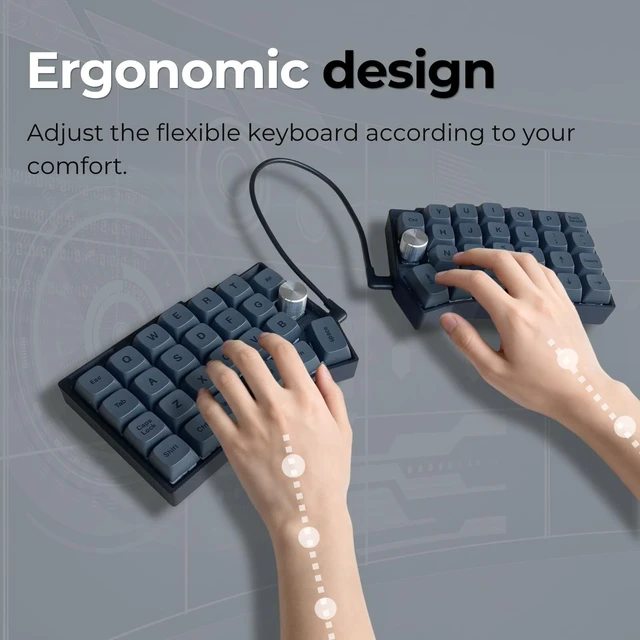 Alt view image 3 of 5 - SZRKBD Cornix Split Ergonomic Mechanical Keyboard, Wired 50% 3X6 Layout with Knob, Hot-Swappable, Vial Programmable, RGB Backlit, PBT Keycap (Silent Switch)