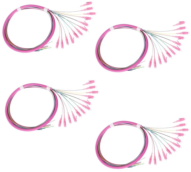 Main image of fyboptwu 12-Strand LC OM4 Multimode Pigtail 1.2m, 4-Pack