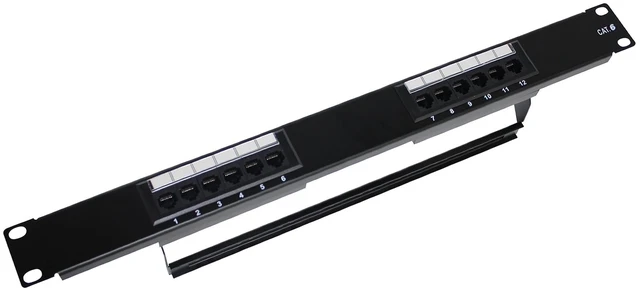 Main image of VIVOCH 1U 12 Ports Cat6 Unshielded Wallmount or Rackmount Patch Panel UTP Ethernet Patch Panel with Cat6 Adapter Patch Panel