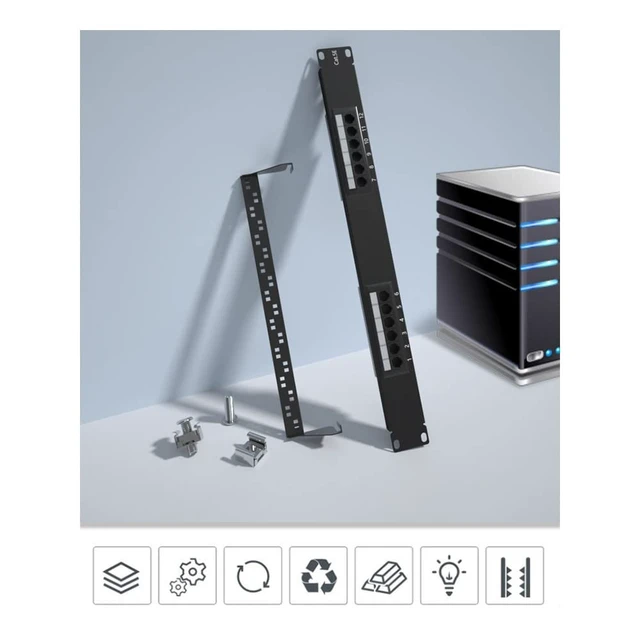 Alt view image 4 of 4 - VIVOCH 1U 12 Ports Cat6 Unshielded Wallmount or Rackmount Patch Panel UTP Ethernet Patch Panel with Cat6 Adapter Patch Panel