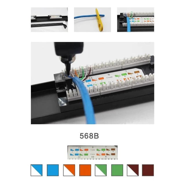 Alt view image 3 of 4 - VIVOCH 1U 12 Ports Cat6 Unshielded Wallmount or Rackmount Patch Panel UTP Ethernet Patch Panel with Cat6 Adapter Patch Panel