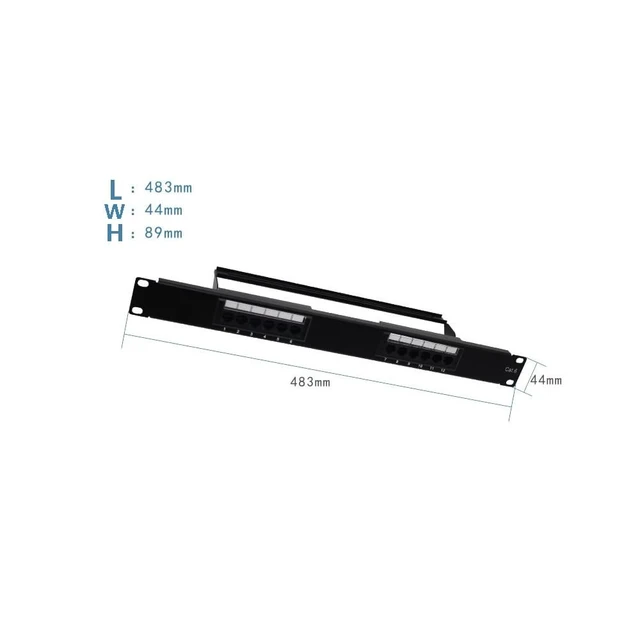 Alt view image 2 of 4 - VIVOCH 1U 12 Ports Cat6 Unshielded Wallmount or Rackmount Patch Panel UTP Ethernet Patch Panel with Cat6 Adapter Patch Panel