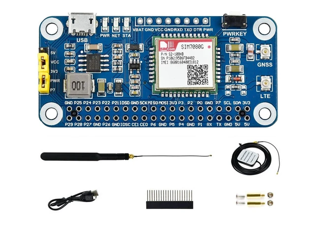 Alt view image 4 of 5 - Waveshare NB-IoT/Cat-M(EMTC)/GNSS Module Based On SIM7080G Compatible with Raspberry Pi Globally Applicable