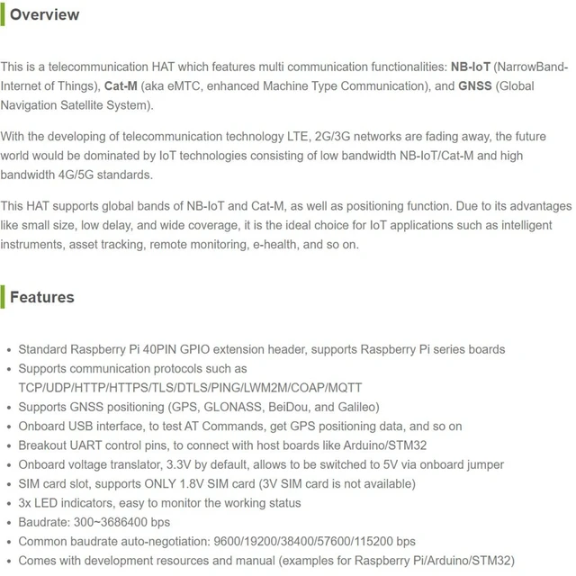 Alt view image 5 of 5 - Waveshare NB-IoT/Cat-M(EMTC)/GNSS Module Based On SIM7080G Compatible with Raspberry Pi Globally Applicable