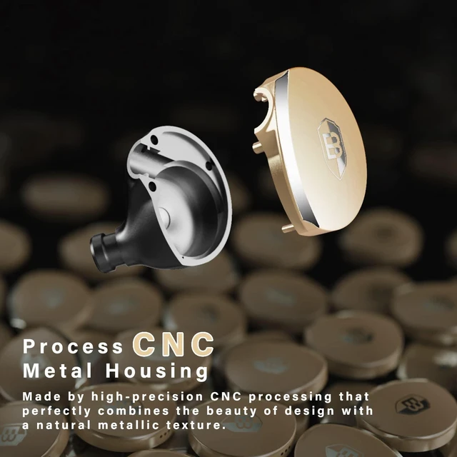 Alt view image 4 of 5 - BASN MTPro 14.5mm Planar HiFi in Ear Monitors Headphones (Champagne Gold)