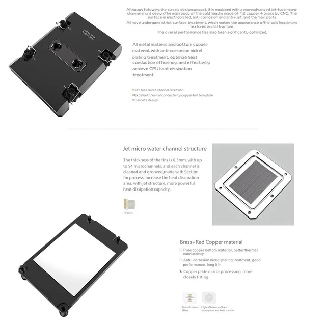 Alt view image 3 of 5 - Copper CPU Processor Server Water Cooling Block,AI Cloud Computing Liquid Water Cooling Block (for Intel LGA 7529)