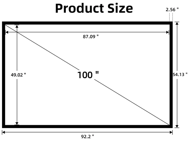 Alt view image 2 of 5 - Xhlvor Home Theater Fixed Frame Movie Projection Screen,White 1.3Gain 100 inches Diagonal 16:9 Format Projection Screen, Aluminum Frame, Wall Mounted, 4K 3D HD Projection for Movies (100inch)