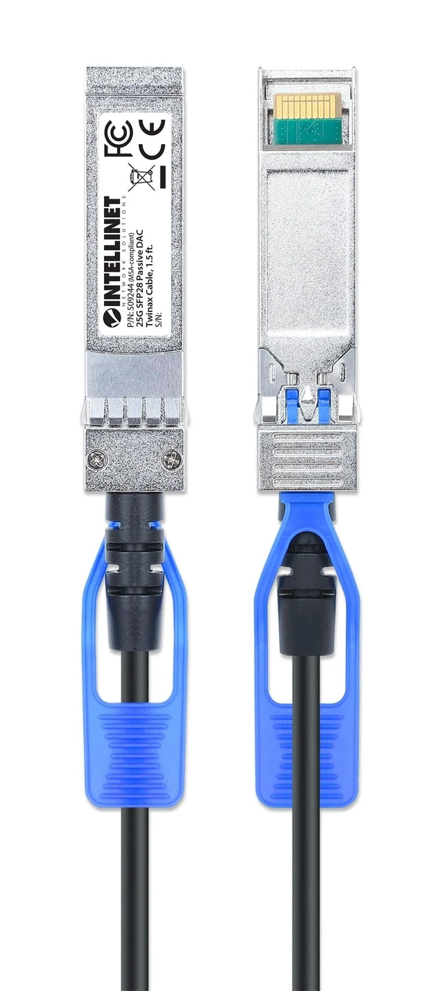 Alt view image 2 of 4 - Intellinet 25G SFP28 Passive DAC Twinax Cable, 1.5 ft