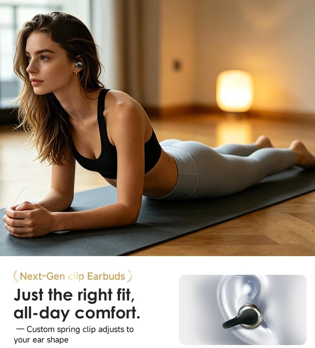 Alt view image 3 of 5 - Kinglucky Clip-On Earbuds,Open-Ear Wireless Bluetooth Headphones