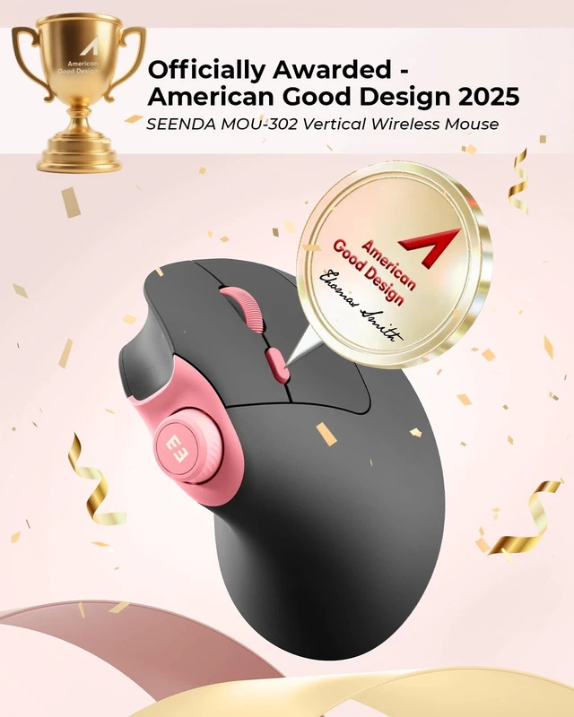 Alt view image 4 of 5 - seenda MOU-302 Wireless Bluetooth Ergonomic Vertical Mouse with Volume Knob