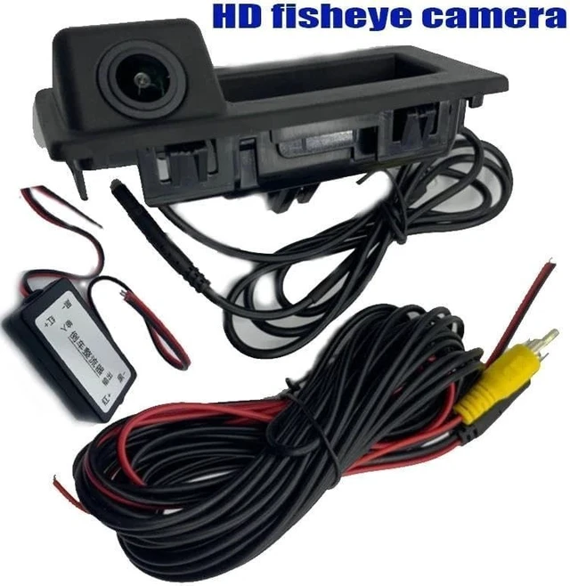 Alt view image 3 of 5 - Vehicle Backup Camera with Dynamic Intelligent Trajectory Moving Guide Line for Audi A4L A5 A3 Q3 Q5 RS6 for VW Passat Tiguan Jetta Sharan Touareg, Car Rear View Trunk Handle Camera (110 * 45 mm)