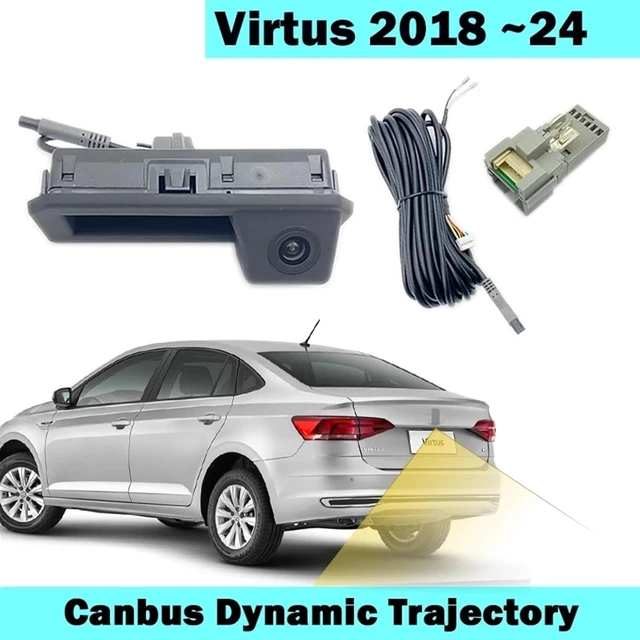 Alt view image 4 of 5 - Vehicle Backup Camera with Dynamic Intelligent Trajectory Moving Guide Line for Audi A4L A5 A3 Q3 Q5 RS6 for VW Passat Tiguan Jetta Sharan Touareg, Car Rear View Trunk Handle Camera (110 * 45 mm)