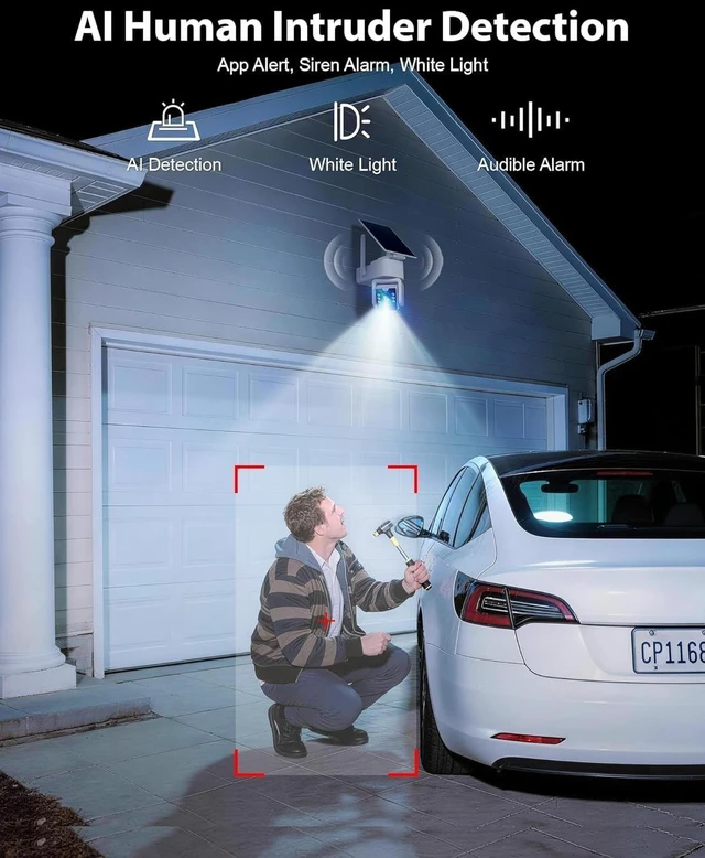 Alt view image 4 of 5 - YULIOKPP 5G & 2.4G Wi-Fi Outdoor Camera Wireless,Solar Security Cameras Wireless Outdoor, 2K 360 PTZ Camera, Solar/Battery Powered, PIR Human Detection, Color Night Vision,Two-Way Voice