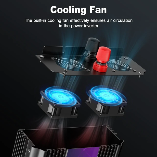 Alt view image 5 of 5 - 3000W Power Inverter 12V DC to 110V/120V AC Converter, 6000W Peak