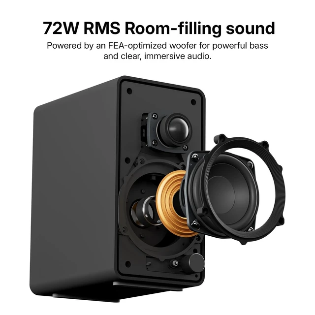 Alt view image 3 of 5 - Creative XF1 PC Speakers, Bluetooth 6.0, 72W RMS, Hi-Res Audio, LDAC, AAC