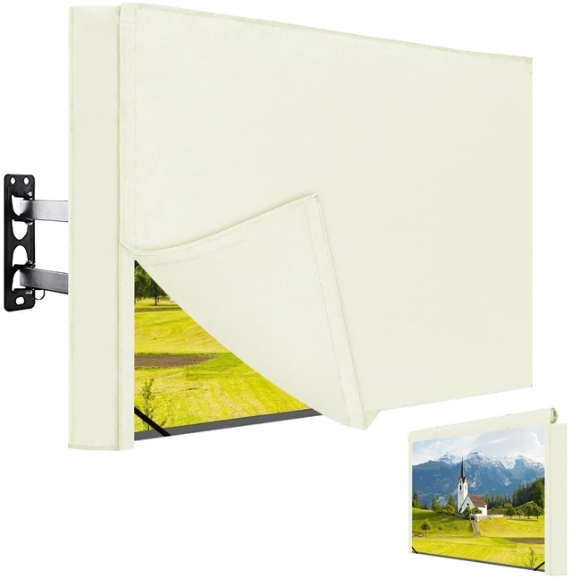 Main image of Easy-Going Outdoor TV Cover with Roll Up Front Flat - Waterproof & Weatherproof for 65-70 inch Flat Screen TV, Beige