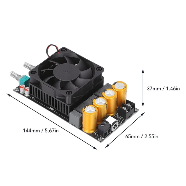 Alt view image 2 of 5 - WALFRONT 600W Subwoofer Amplifier Board Active Low Pass Filter Single Channel Frequency Volume Adjustable for BT Audio Dynamic Mic