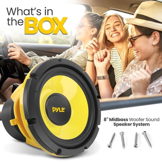 Alt view image 2 of 5 - Pyle Car Midbass Speaker System - Pro 8 Inch 400 Watt 4 Ohm Auto Mid-Bass Component Poly Woofer Audio Sound Speakers For Car Stereo w/ 40 Oz Magnet, 50Hz-5KHz Frequency, 3.58 Mount Depth - PLG81