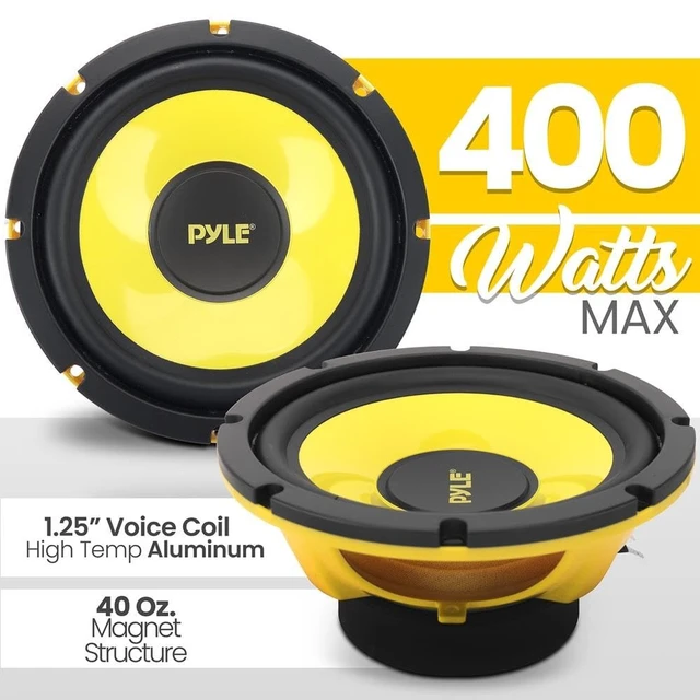 Alt view image 3 of 5 - Pyle Car Midbass Speaker System - Pro 8 Inch 400 Watt 4 Ohm Auto Mid-Bass Component Poly Woofer Audio Sound Speakers For Car Stereo w/ 40 Oz Magnet, 50Hz-5KHz Frequency, 3.58 Mount Depth - PLG81